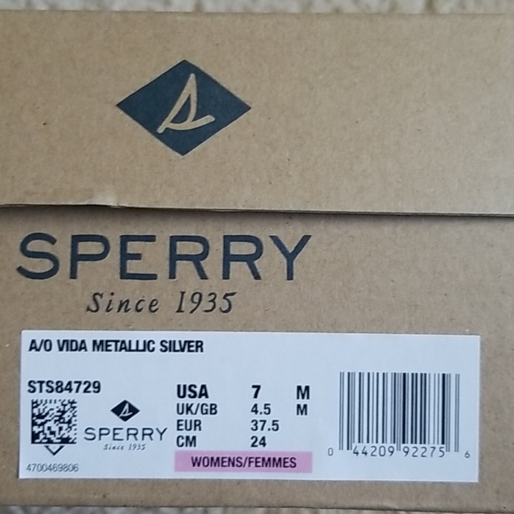 Sperry Vida Brushed Silver Metallic Boat Shoes - Picture 7 of 15